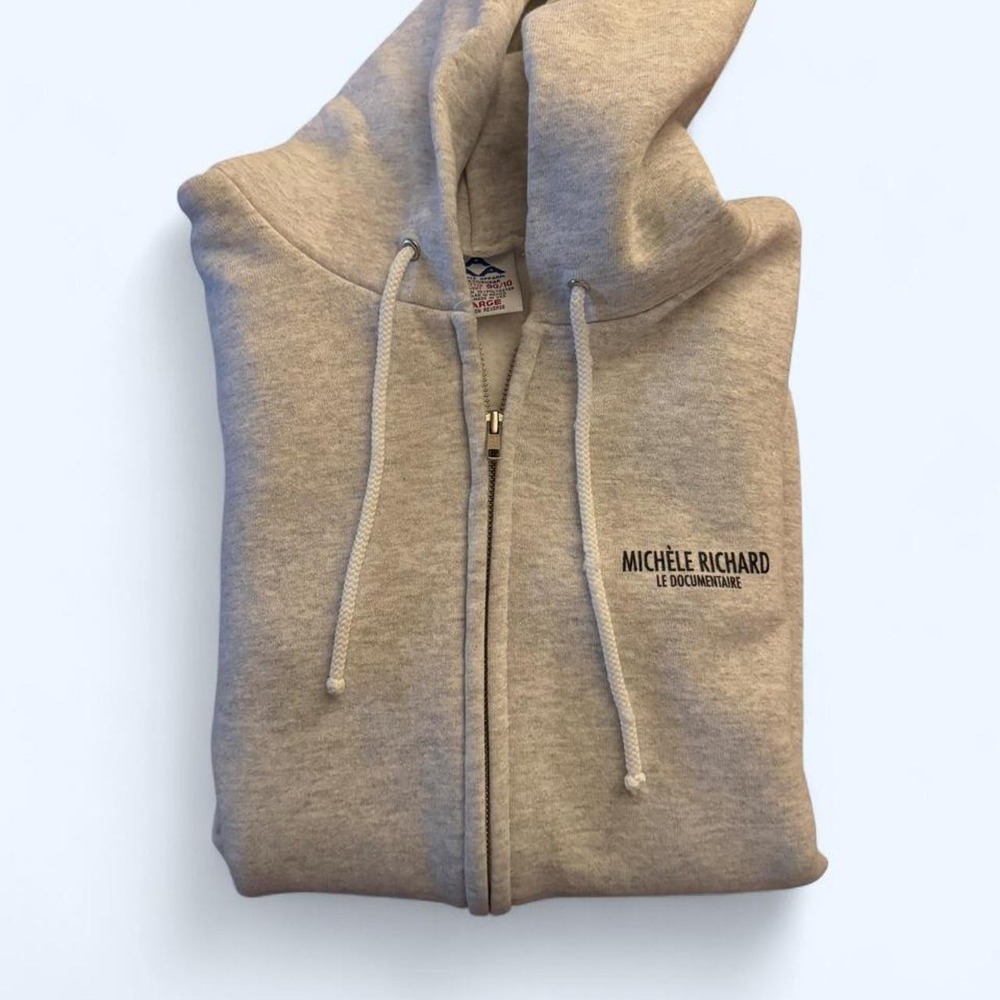 Gray Michèle Richard zip up hoodie made by AAA, vintage tag from 90s